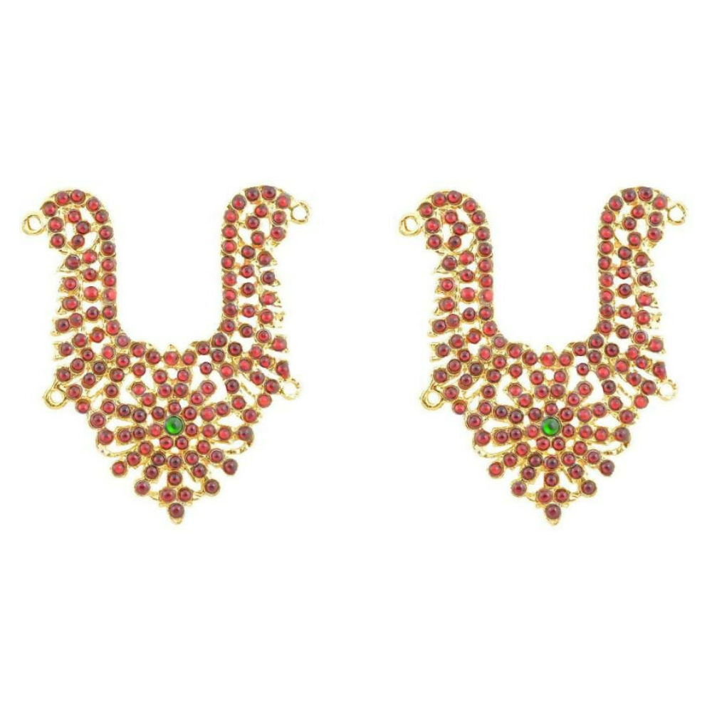 Elite trade Brass Gold Red Jewel Set Genie India