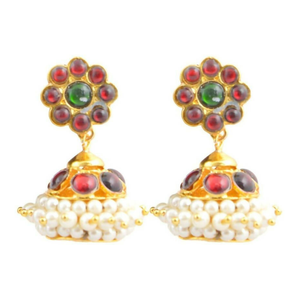 Elite trade Metal Copper Gold Green White Jewel Set Genie India