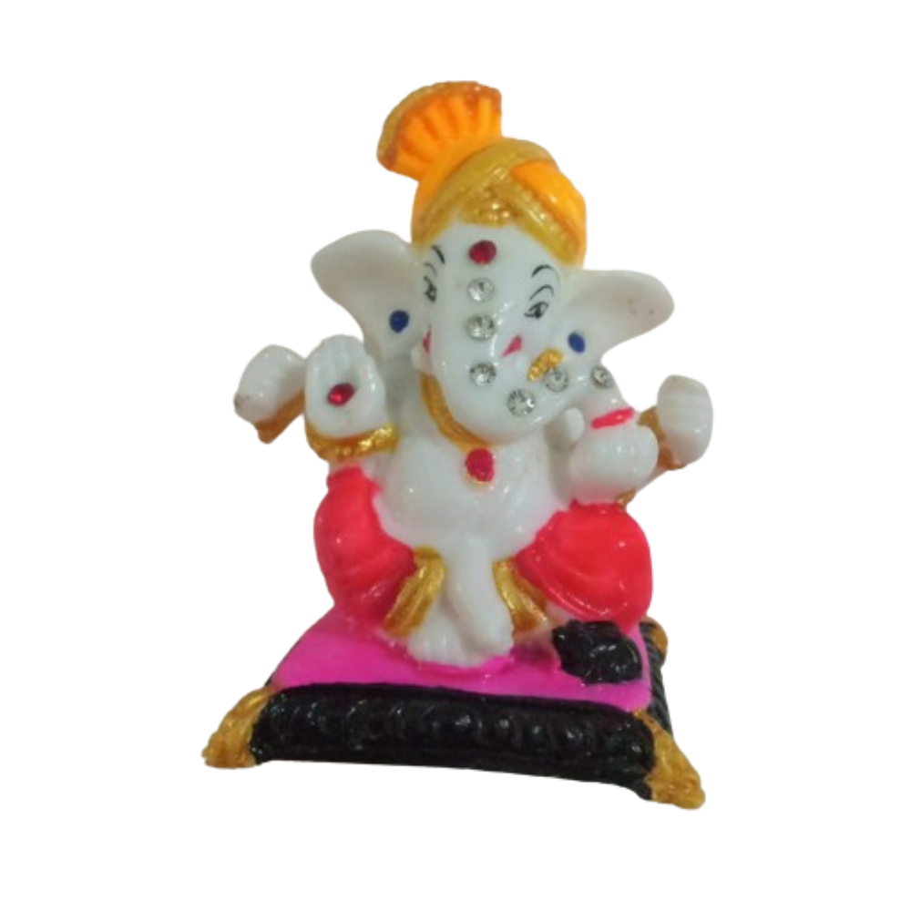 Puja N Pujari Ganesha Golden Color Showpiece Idol For Car Dashboard - Grab2buy