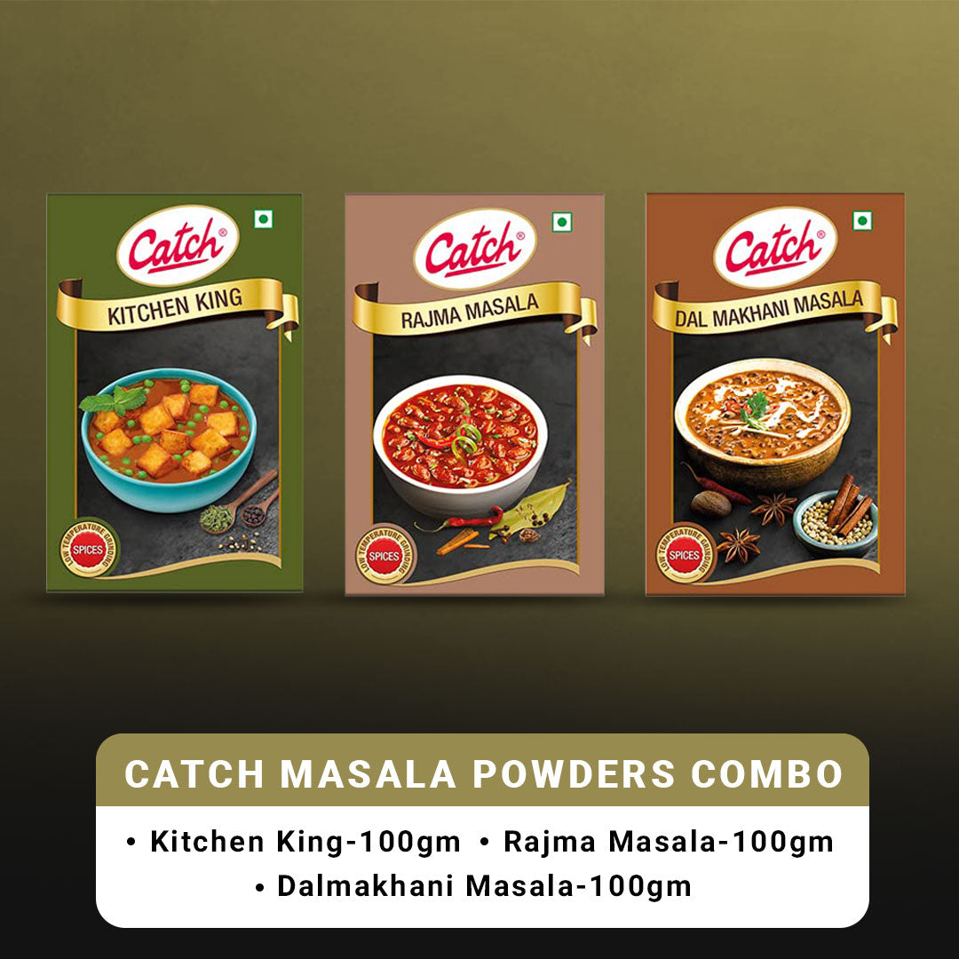 Catch Masala Powder Combo - Kitchen King 100 gms + Rajma Masala 100 gms + Dalmakhani Masala 100 gms - Grab2buy