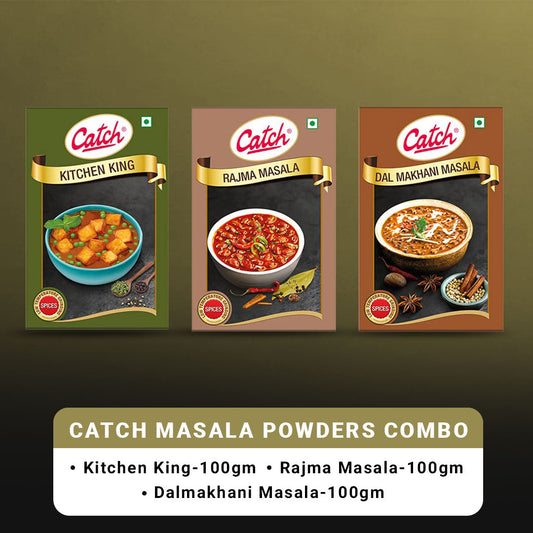Catch Masala Powder Combo - Kitchen King 100 gms + Rajma Masala 100 gms + Dalmakhani Masala 100 gms - Grab2buy