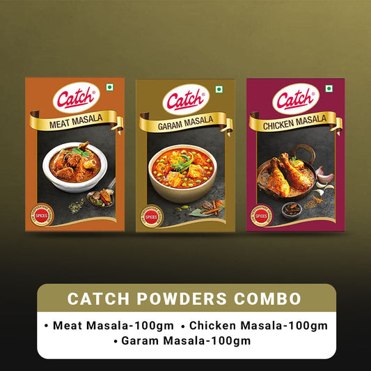 Catch Masala & Spices - Meat Masala 100 gms + Chicken Masala 100 gms + Garam Masala 100 gms - Grab2buy