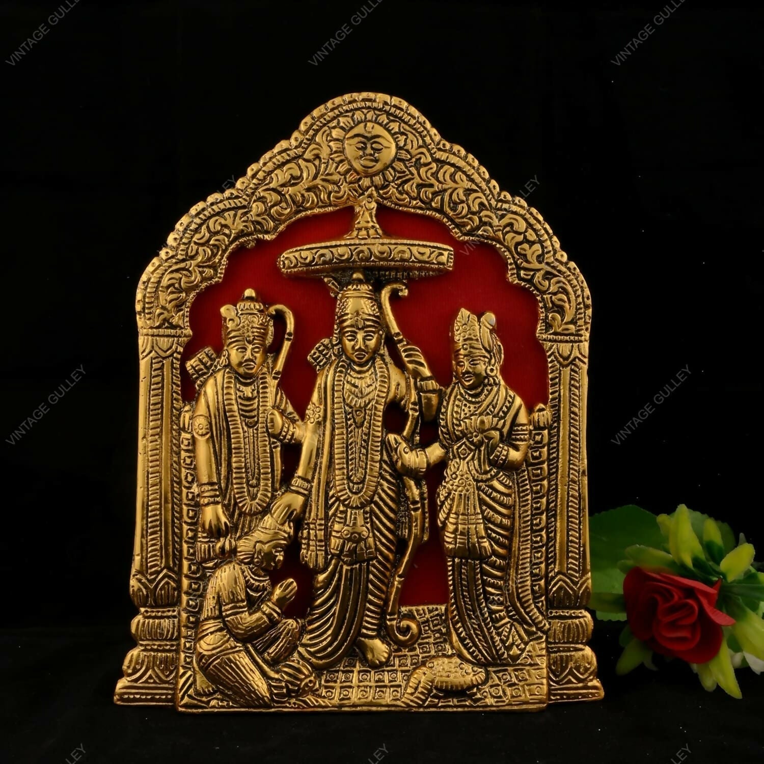Vintage Gulley Antique White Metal Lord Ram Darbar Idol 