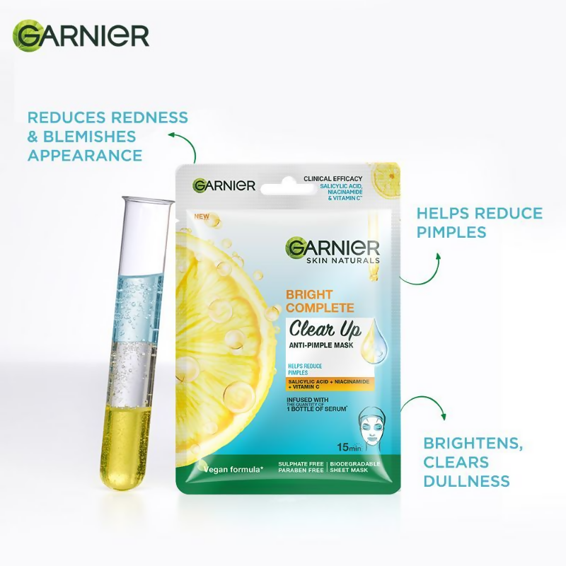 Garnier Bright Complete Anti Pimple Sheet Mask 