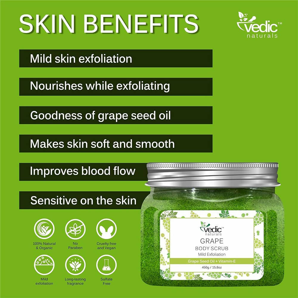 Vedic Naturals Grape Body Scrub  Grab2Buy Vedic Naturals Grab2Buy