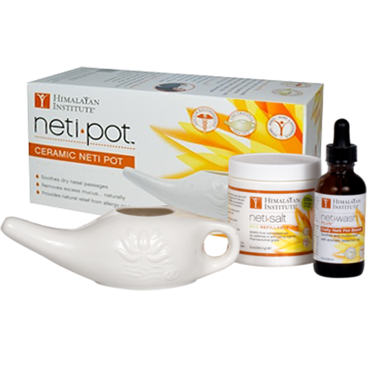 Himalayan Institute | Ceramic Cleansing System | Neti Pot | 3 Piece Kit