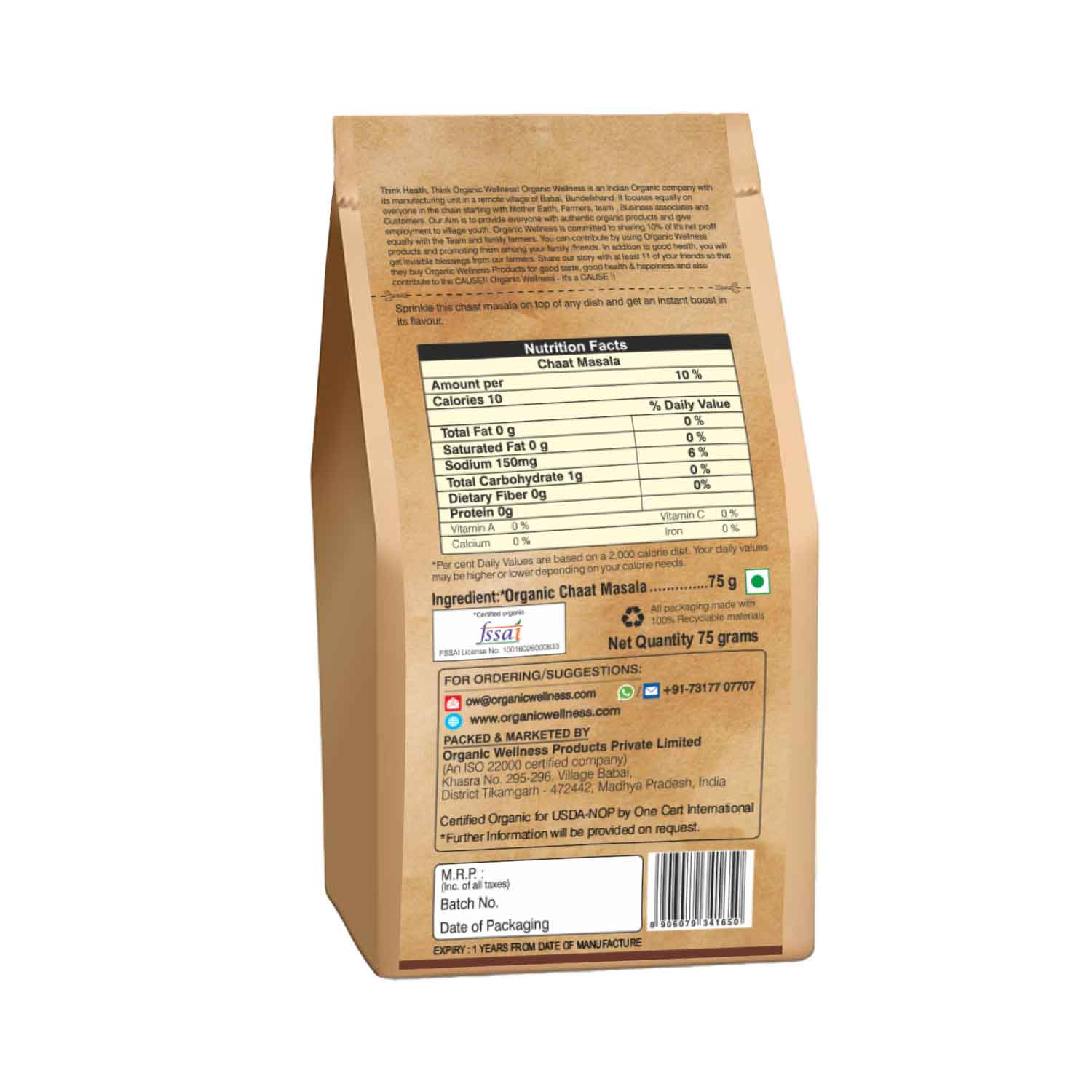 Organic Wellness Chaat Masala - Grab2buy