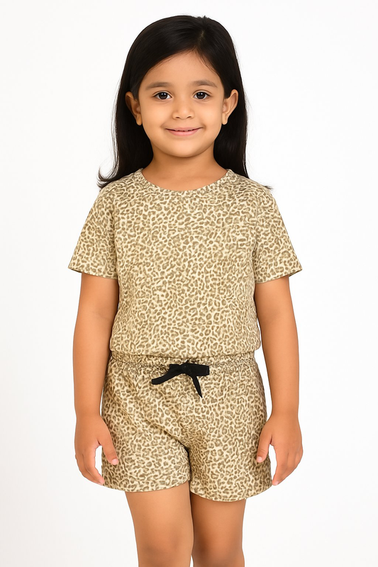 Chilins Kids Girls Cotton Co-ord set Printed 