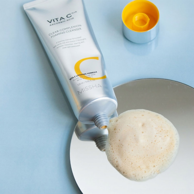 Missha Vita C Plus Clear Complexion Foaming Cleanser  Grab2Buy Missha Grab2Buy