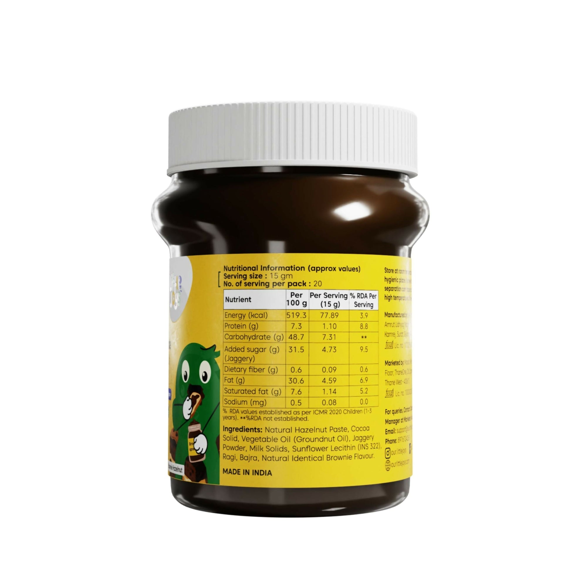 Little Joys Chocolate Spread for Kids With Hazelnut, Cocoa, Ragi & Bajra 