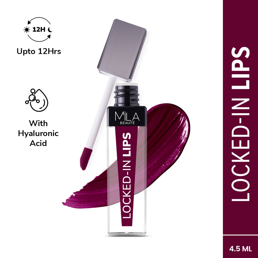 Mila Beaute 12 Hr Non-Transfer Locked-In Liquid Lipstick - Blackcurrant Cake 