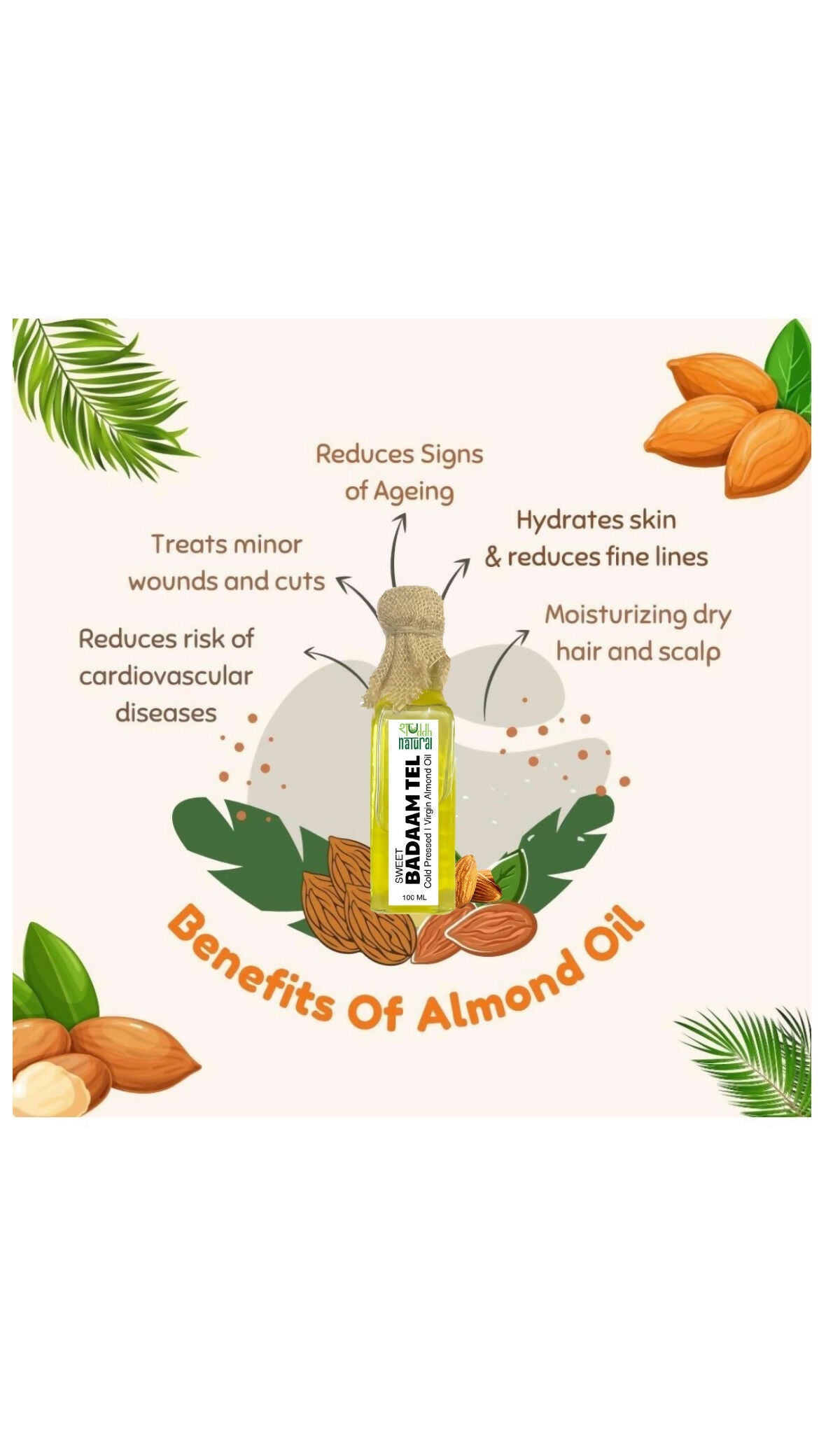 Shuddh Natural Almond Oil Sweet Cold Pressed Baby Massage Oil - Grab2buy