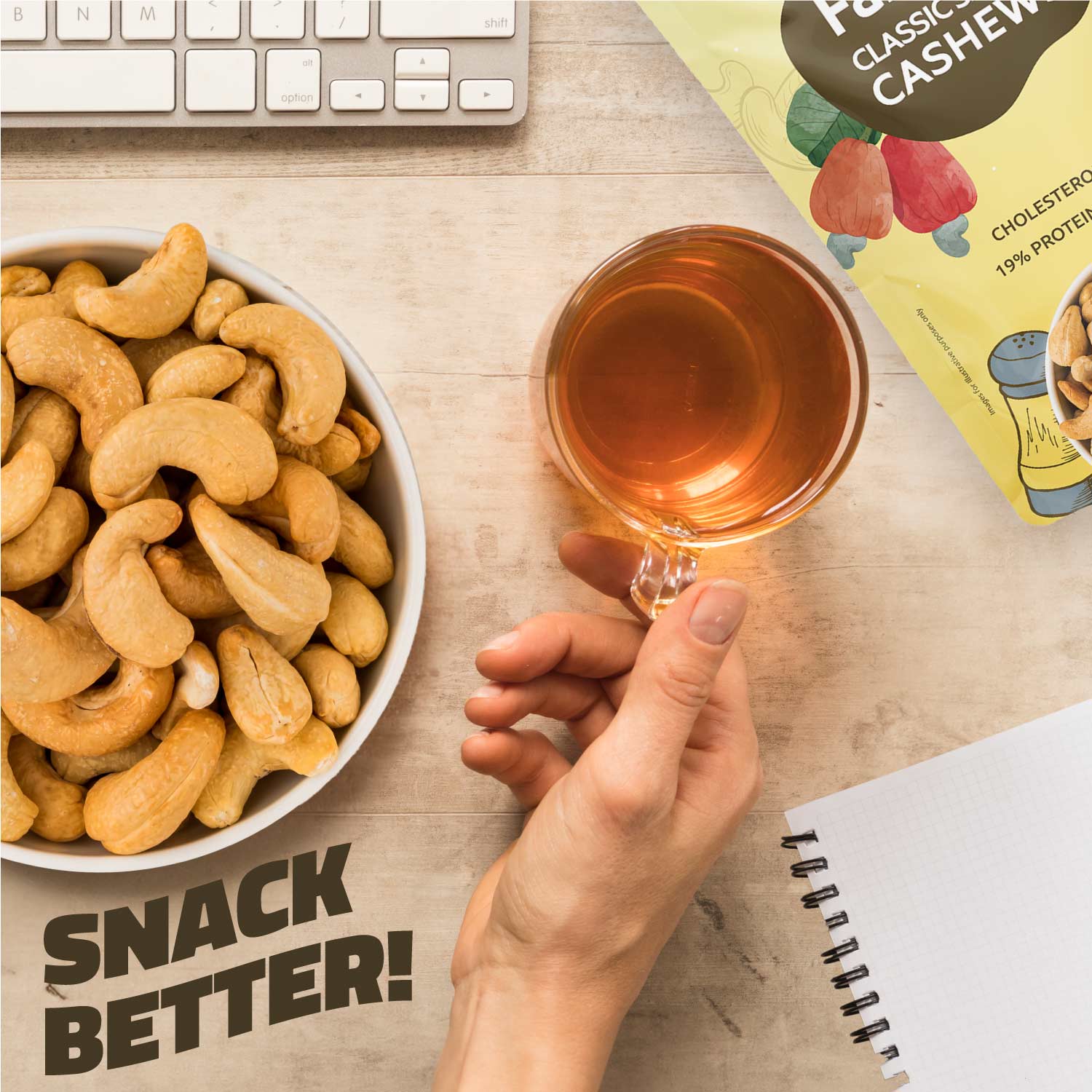 Farmley Roasted & Salted Cashews 200 g & Roasted Almonds 200 g