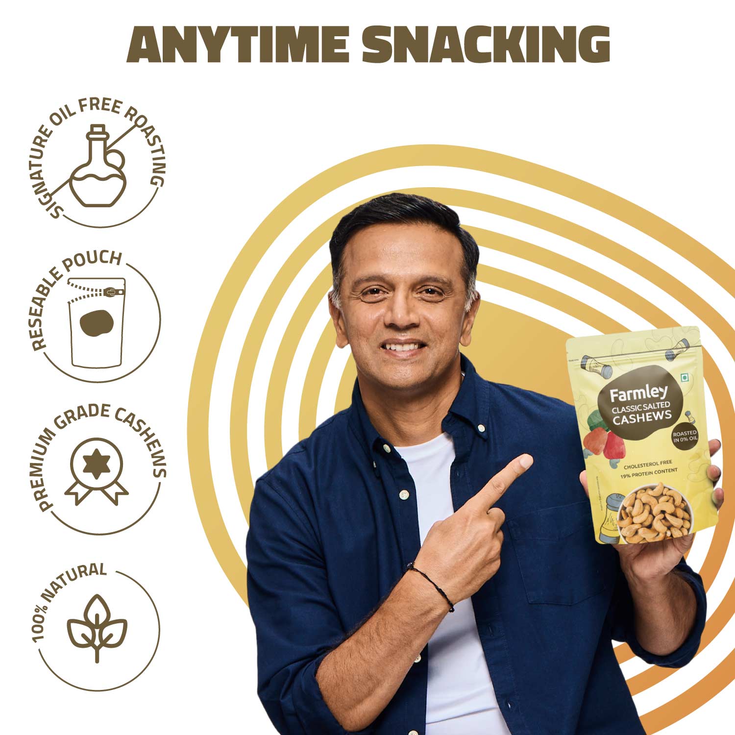 Farmley Roasted & Salted Cashews 200 g & Roasted Almonds 200 g