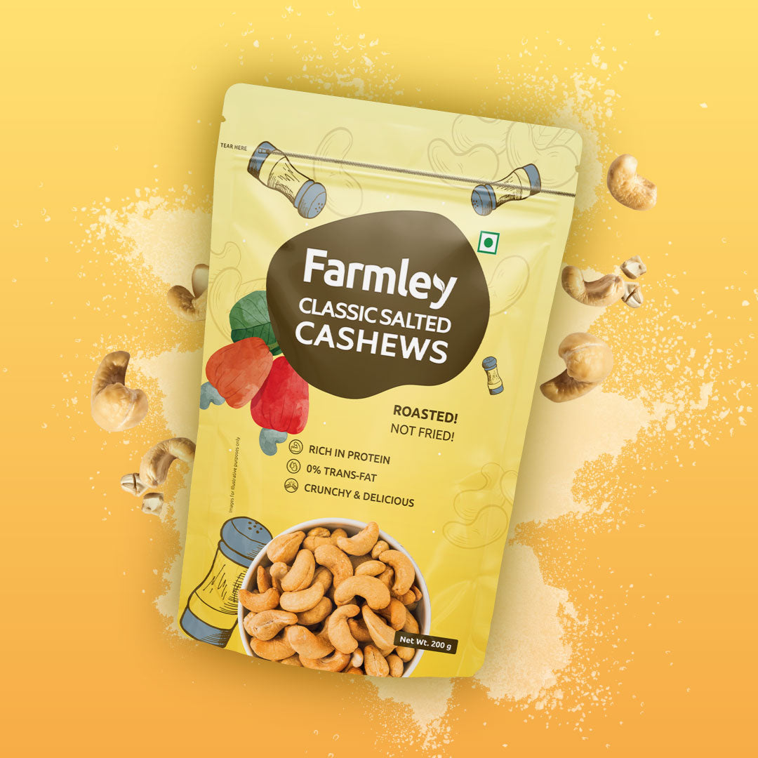 Farmley Roasted & Salted Cashews 200 g & Roasted Almonds 200 g