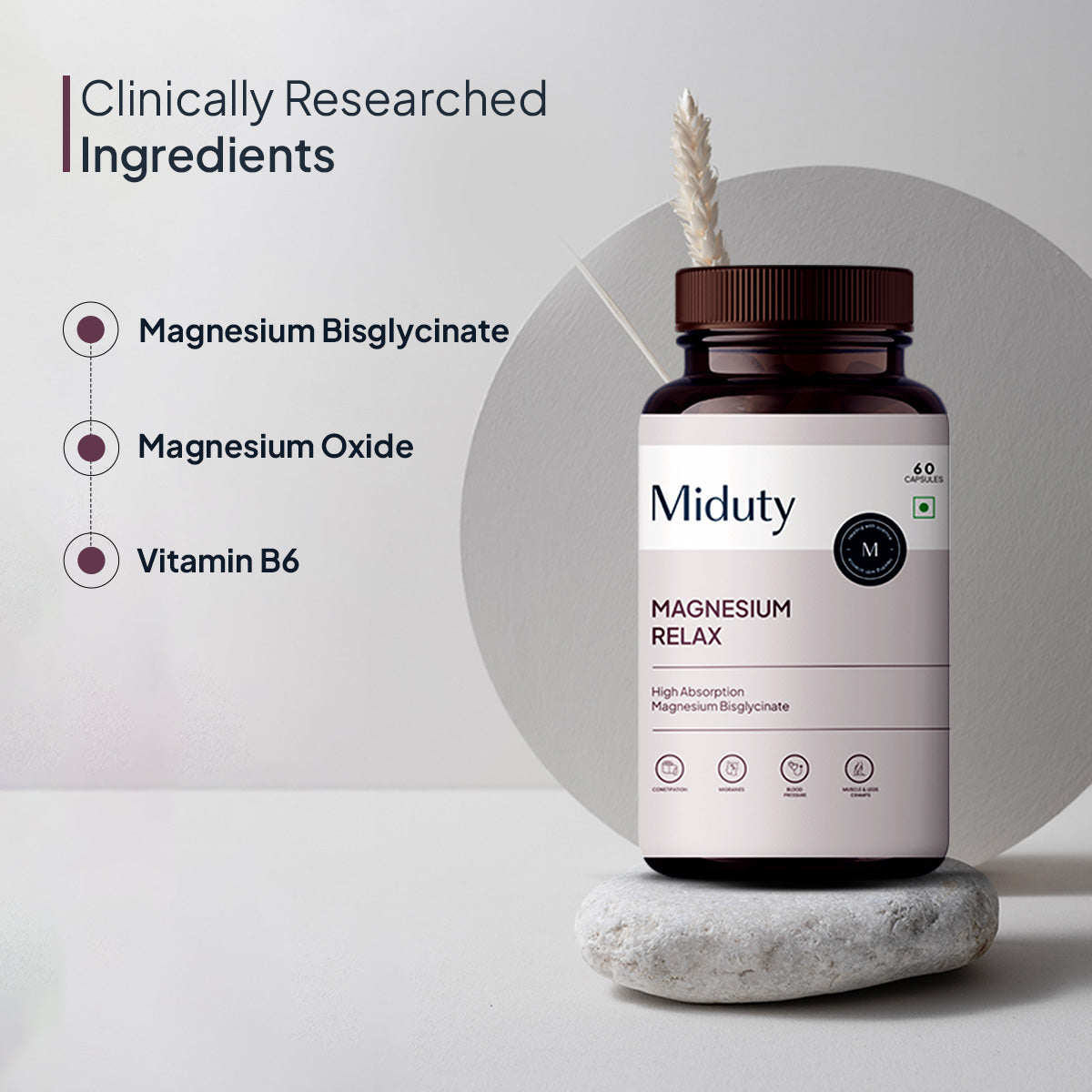 Miduty by Palak Notes Magnesium Relax Capsules 