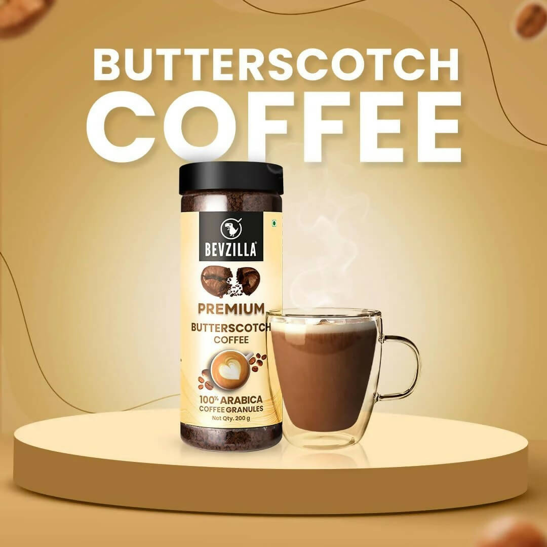 Bevzilla Premium Butterscotch Coffee Powder 100% Arabica 