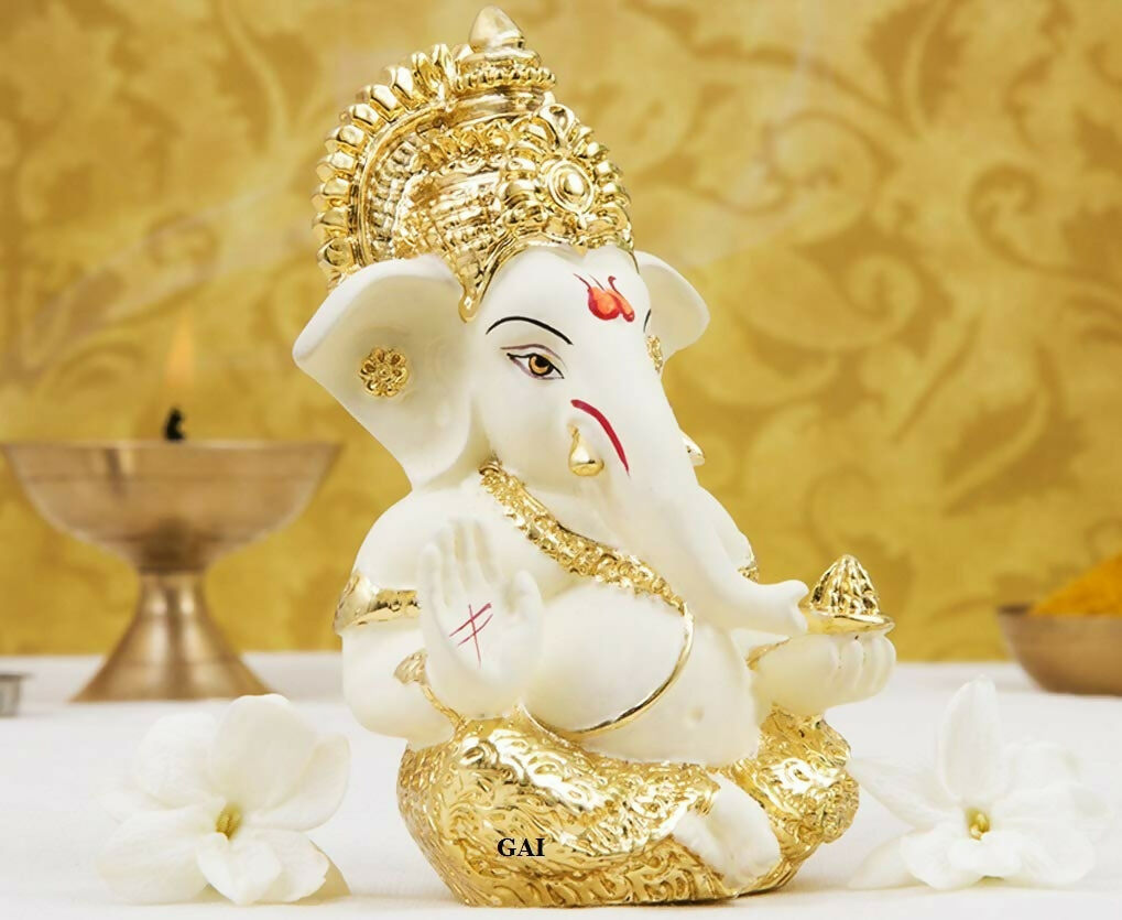 Gold Art India Ceramic Ganesh Idol  Grab2Buy Generic Grab2Buy
