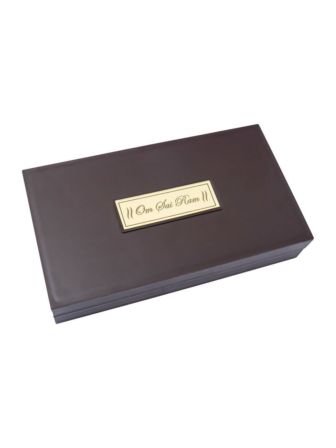 Golden Peacock Brown & Blue 24 CT Gold Foil Wooden Sri Sai Baba Pooja Box 