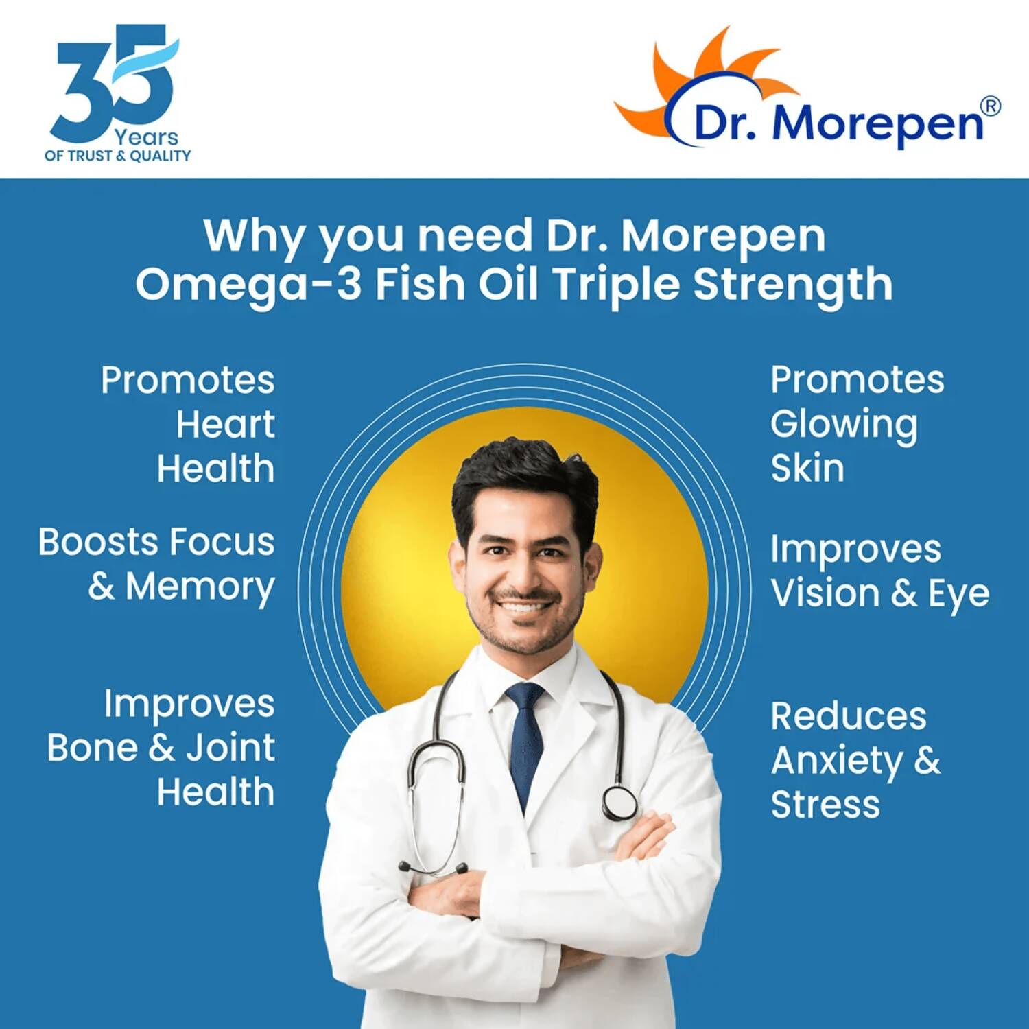 Dr. Morepen COD Liver Oil Softgels and Omega 3 Deep Sea Fish Oil Softgels Combo - Grab2buy