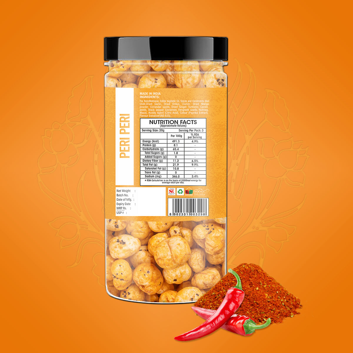 Yum Yum Peri Peri Makhana Jar  Grab2Buy Yum Yum Grab2Buy