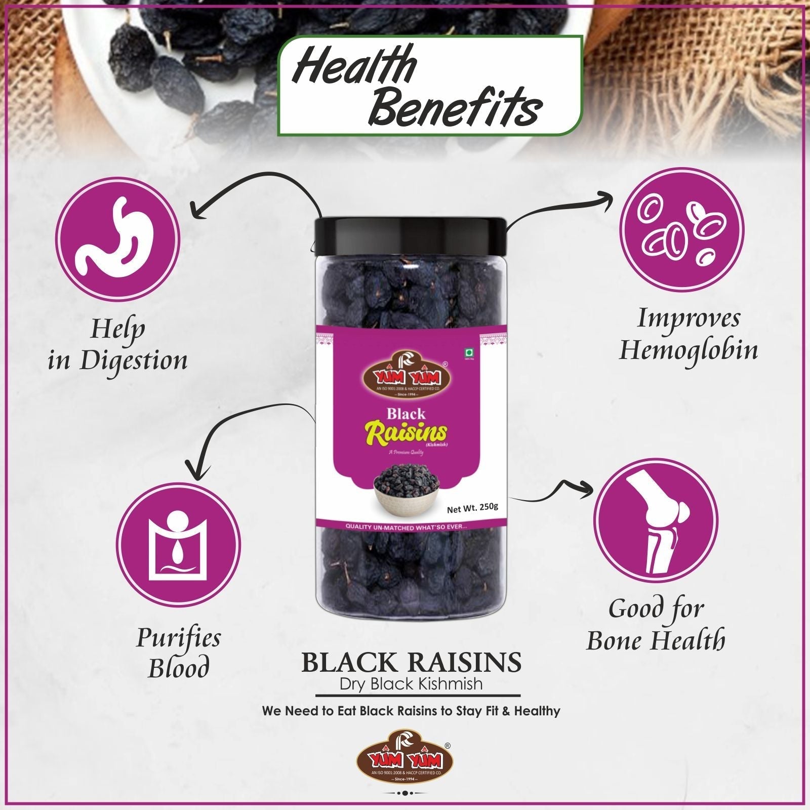 Yum Yum Black Raisins Jar  Grab2Buy Yum Yum Grab2Buy