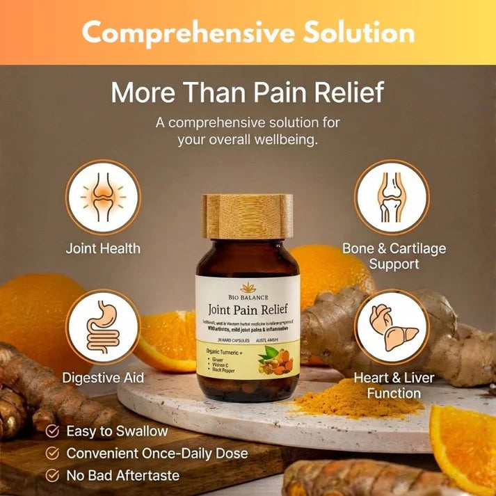 Joint Pain Relief -Organic Turmeric, Black Pepper, Ginger, Vitamin C 
