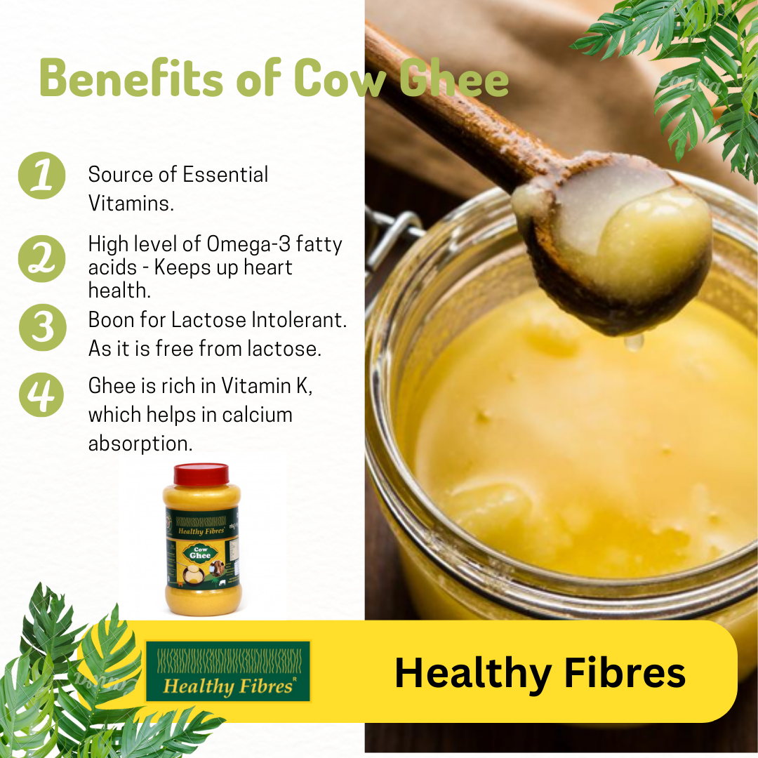 Healthy Fibres Cow Ghee | Homemade Cow Desi Ghee | Pure Cow Ghee for Better Digestion and Immunity 