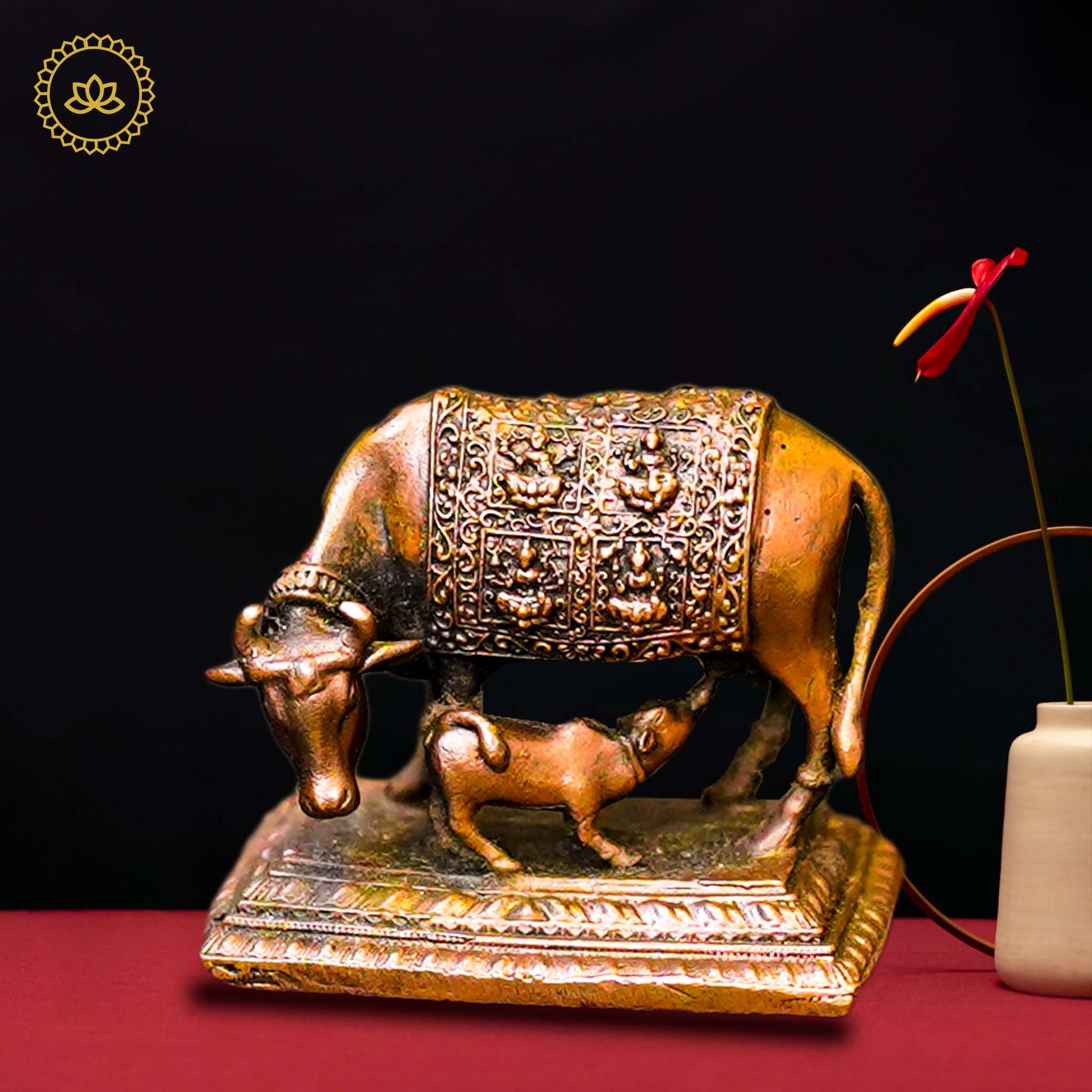 Copper Kamadhenu with Calf - Grab2buy