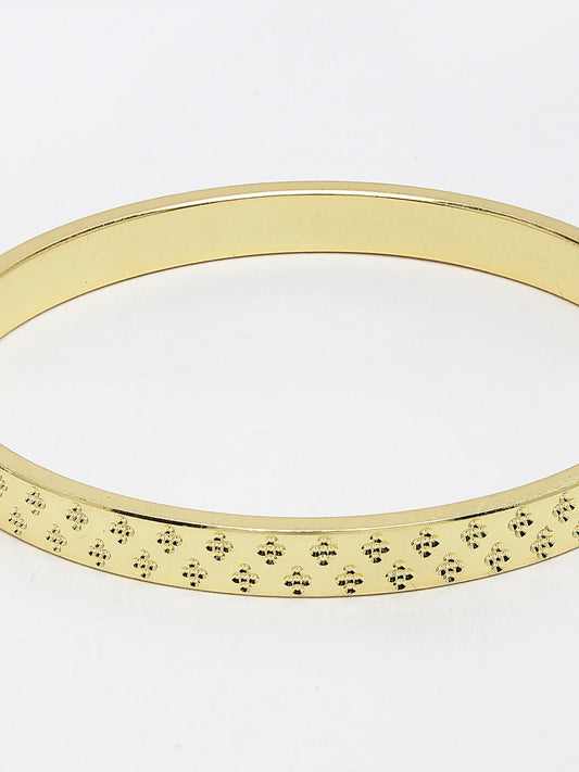 NVR Men's Gold-Plated Stainless Steel Kada Bracelet - Grab2buy