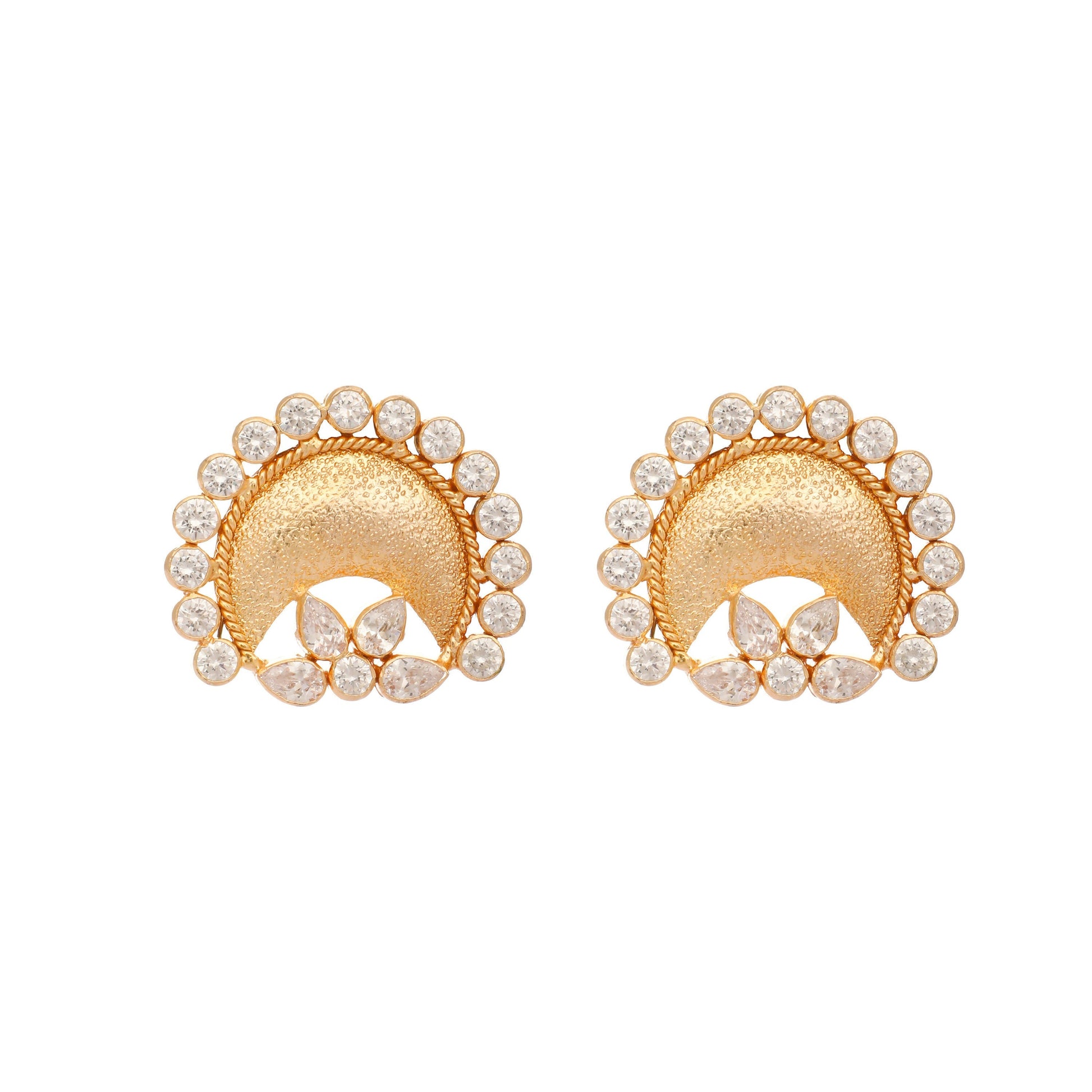 Nuyug 22K Gold Plated Crescent Glow Earrings | Swadesiicart