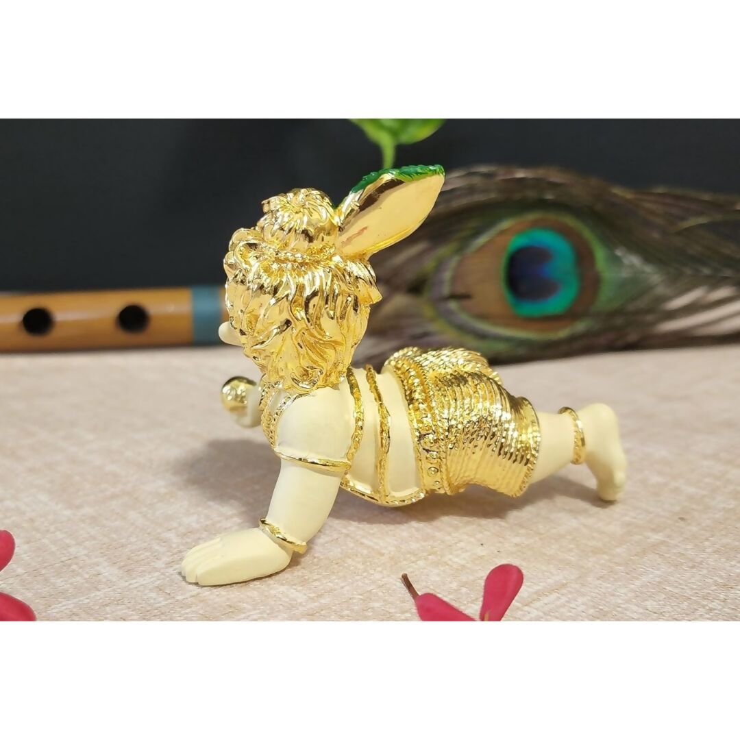 Gold Art India Silver Polished Matte Laddu Gopal Idol 