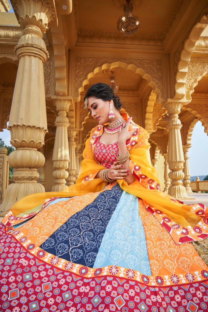Multi Color Lehengas Choli for Women Modern Stylish Lengha Choli with Dupatta by Infinity Export