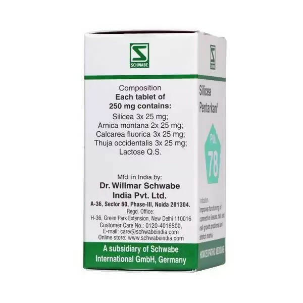 Dr. Willmar Schwabe India Silicea Pentarkan Ptk 78 Tablets - Grab2buy