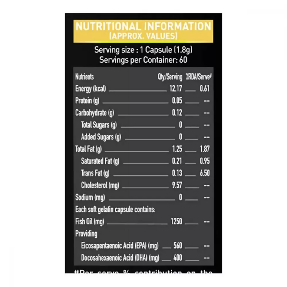 MuscleBlaze Omega 3 Fish Oil Gold Capsules 
