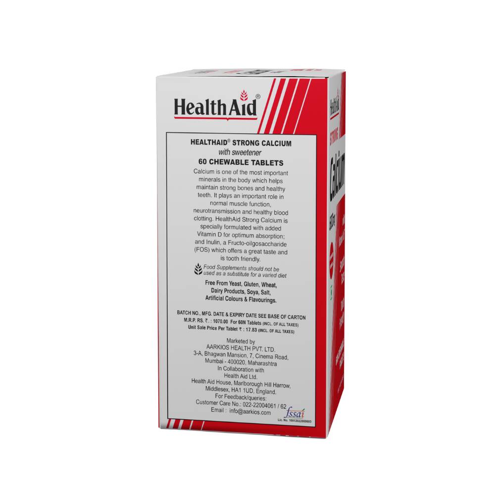 HealthAid Strong Calcium 600 mg Chewable Tablets 