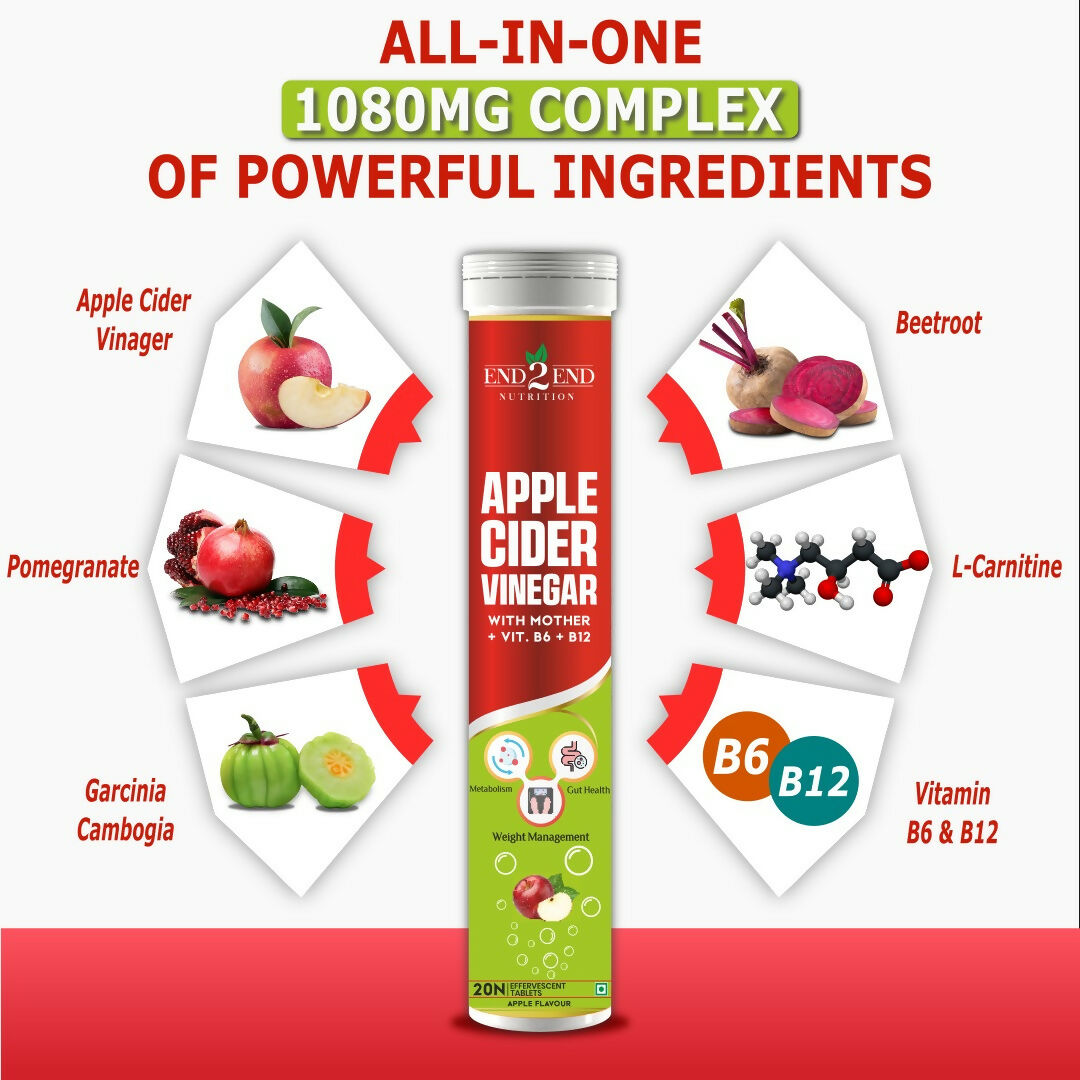 End2End Nutrition Apple Cider Vinegar Tablets 