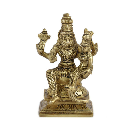 Craftvatika Lakshmi Narasimha Murti Brass Vishnu Laxmi Narayan Idol Statue - Grab2buy