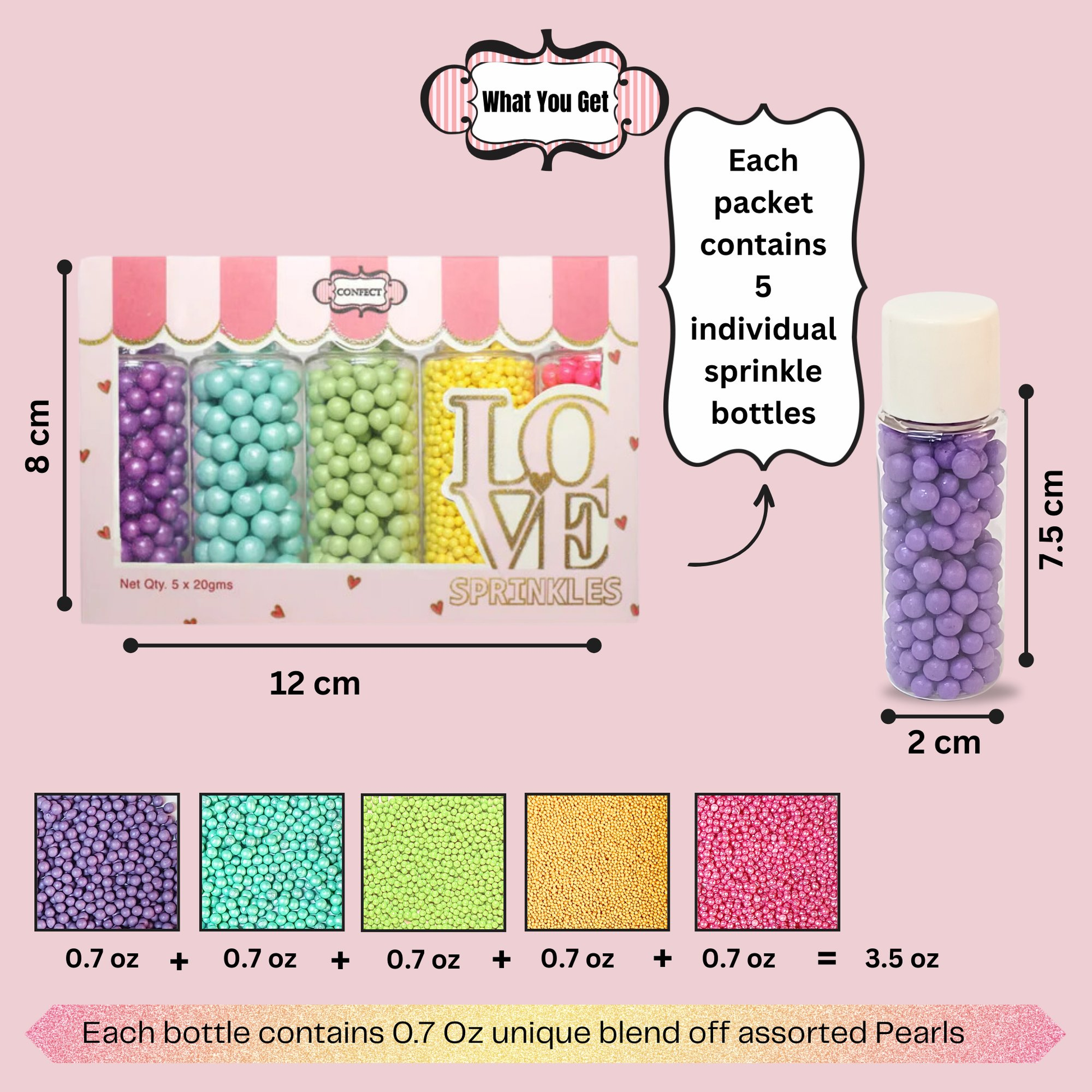 Confect Tropical Summer Disco Balls Assorted Sprinkles (DB-05)