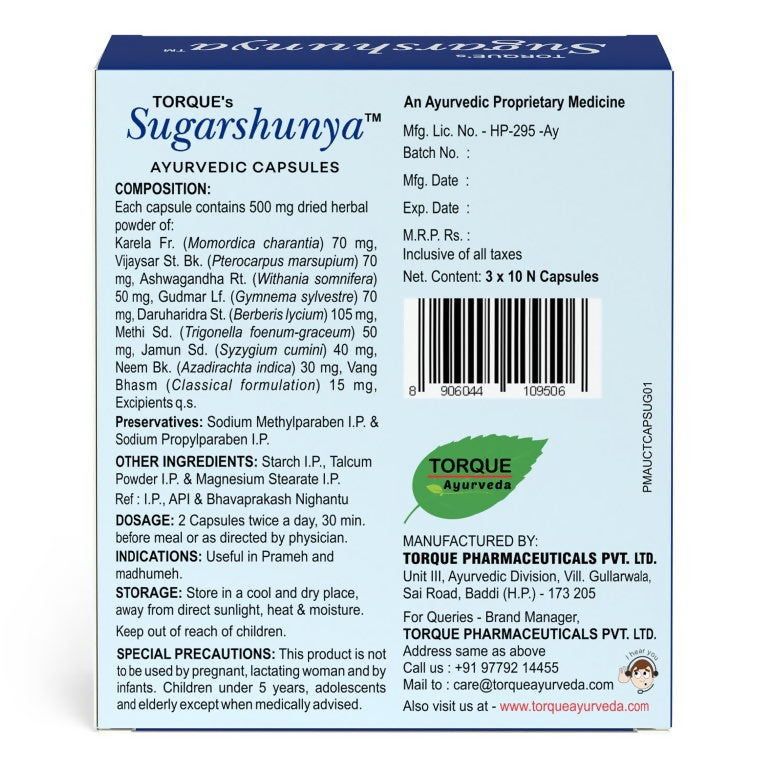 Torque's Sugarshunya Capsules Genie India