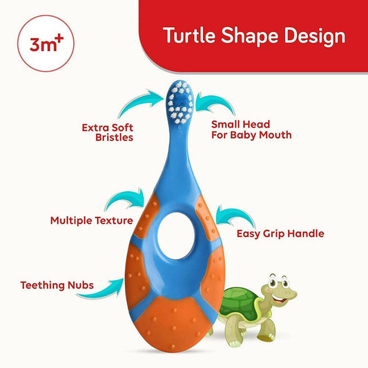LuvLap Turtle Shaped Baby Manual Toddler & Toothbrush - Grab2buy