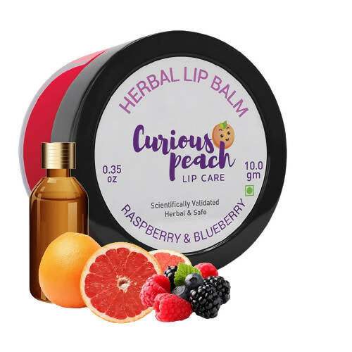 Curious Peach Ultra Protection Herbal Lip Balm - Raspberry & Blueberry - Grab2buy