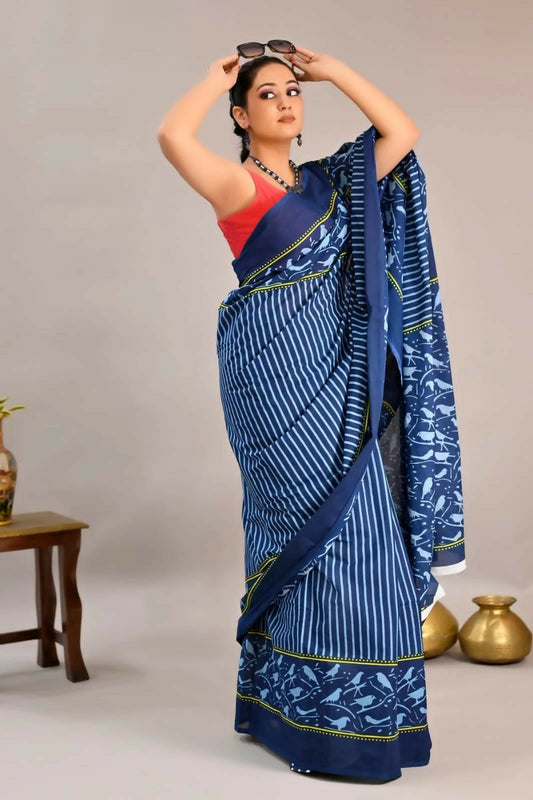 Exclusive Collection Blue Beautiful Mulmul Cotton Grab2Buy 