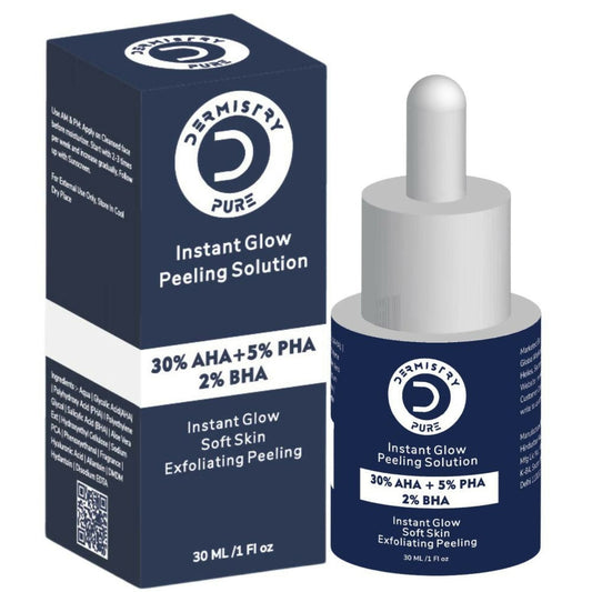 Dermistry Pure 30% AHA 5% PHA 2% BHA Peeling Exfoliating Solution Instant Bright Glow Fairness Serum 