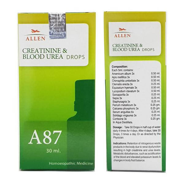 Allen Homeopathy A87 Creatinine & Blood Urea Drops 