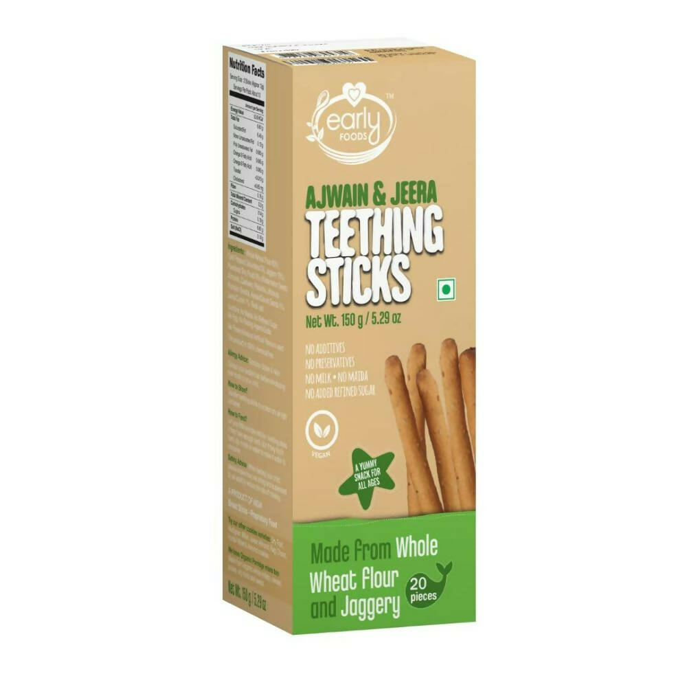 Early Foods Whole Wheat Ajwain Jaggery Teething Sticks 