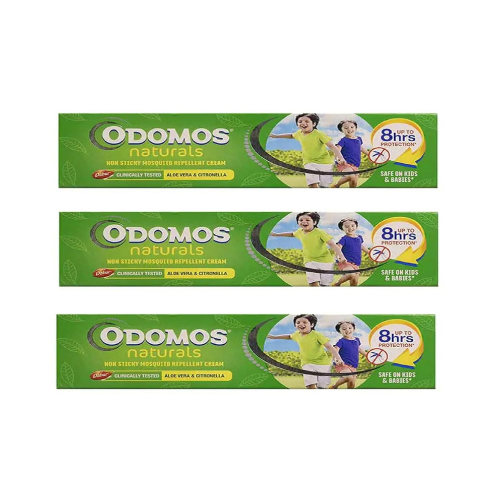 Dabur Odomos Naturals Non-Sticky Mosquito Repellent Cream | Natural DEET-Free Protection 