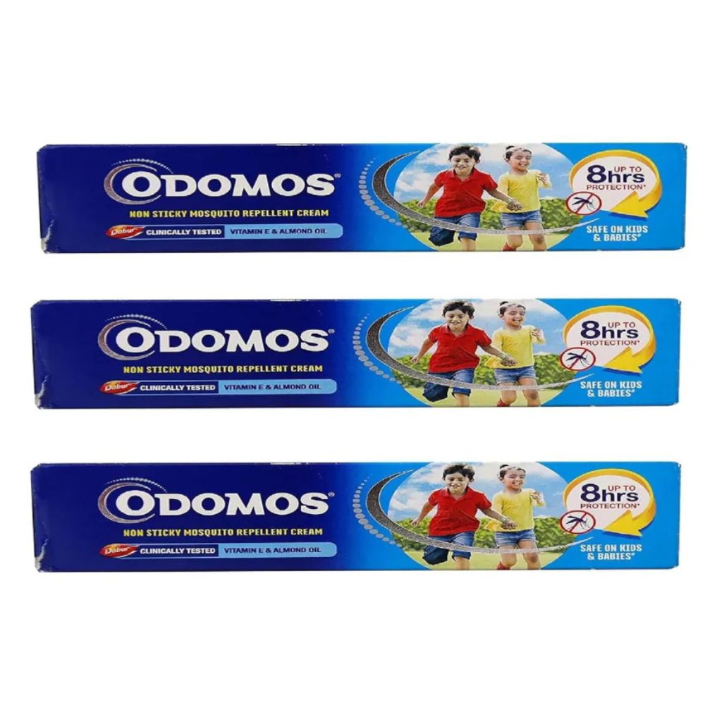 Dabur Odomos Non-Sticky Mosquito Repellent Cream With Vitamin E & Almond 