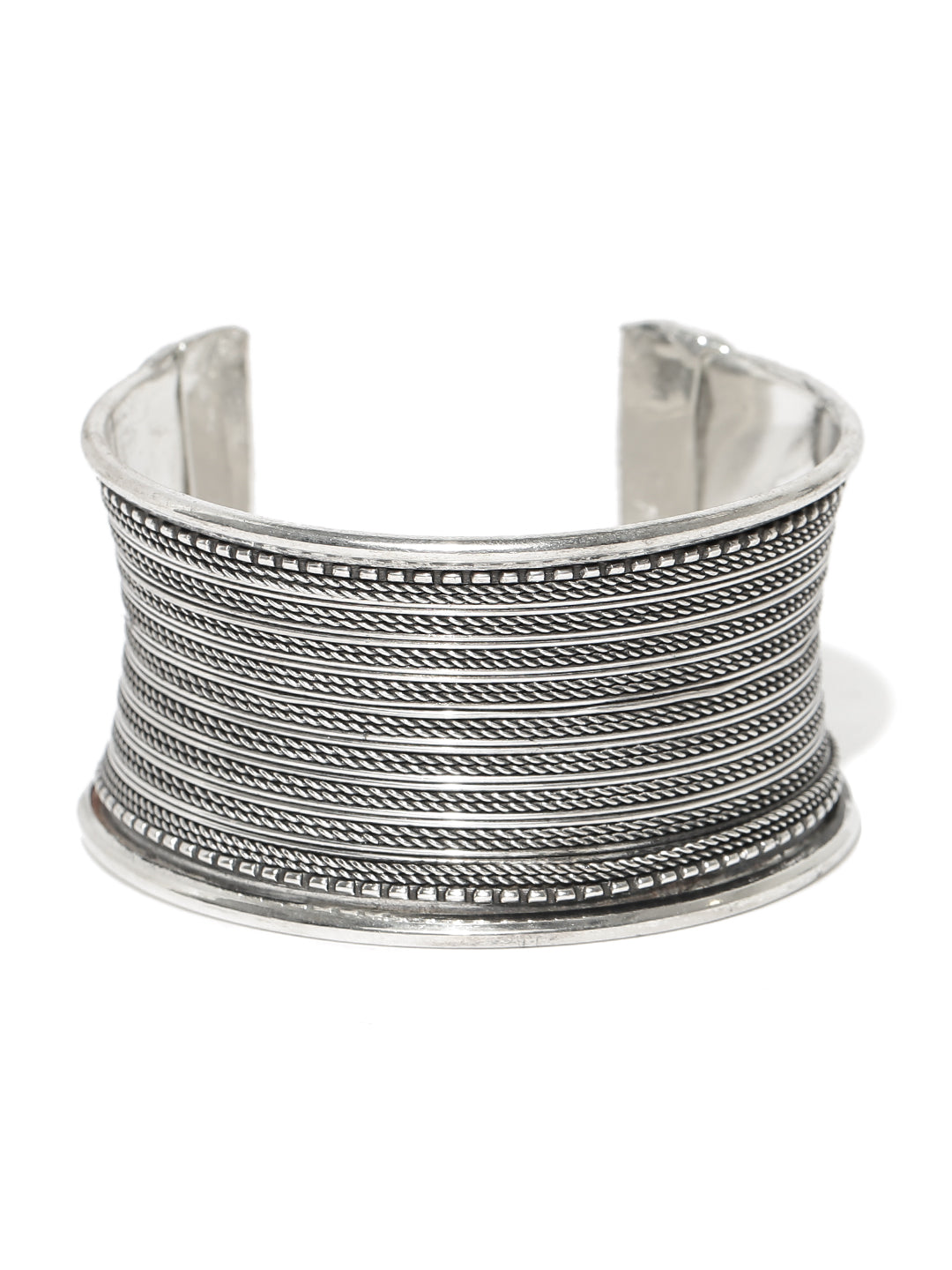 Priyaasi Women German Silver/Oxidized Cuff Bracelet 
