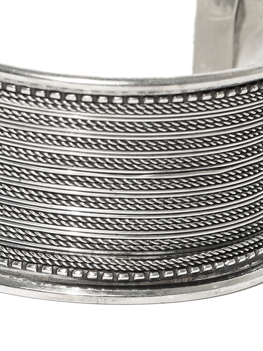 Priyaasi Women German Silver/Oxidized Cuff Bracelet 